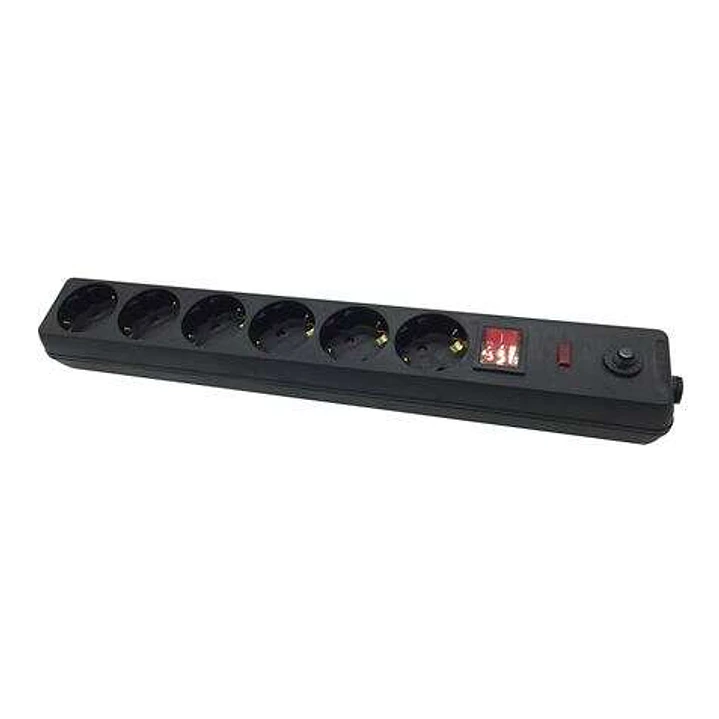 Elbat Regleta Alimentacion - 6 Tomas Schuko - Interruptor On/Off - Proteccion de Sobrecarga - Cable de 1.50m 1