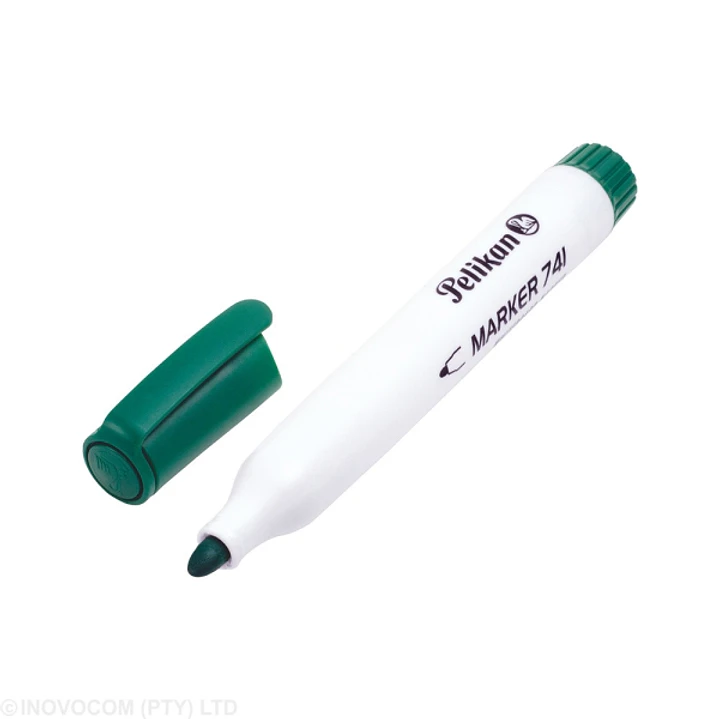 Pelikan 741F Rotulador para Pizarra Blanca - Punta de 2mm - Capuchon Antisecado - Borrable en Seco - Color Verde 1