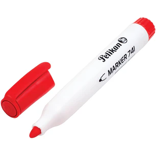 Pelikan 741F Rotulador para Pizarra Blanca - Punta de 2mm - Capuchon Antisecado - Borrable en Seco - Color Rojo