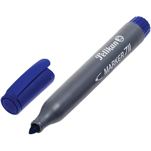 Pelikan 711F Rotulador Permanente - Punta de Fibra Redonda Gruesa - Secado Rapido - Resistente al Agua - Color Azul