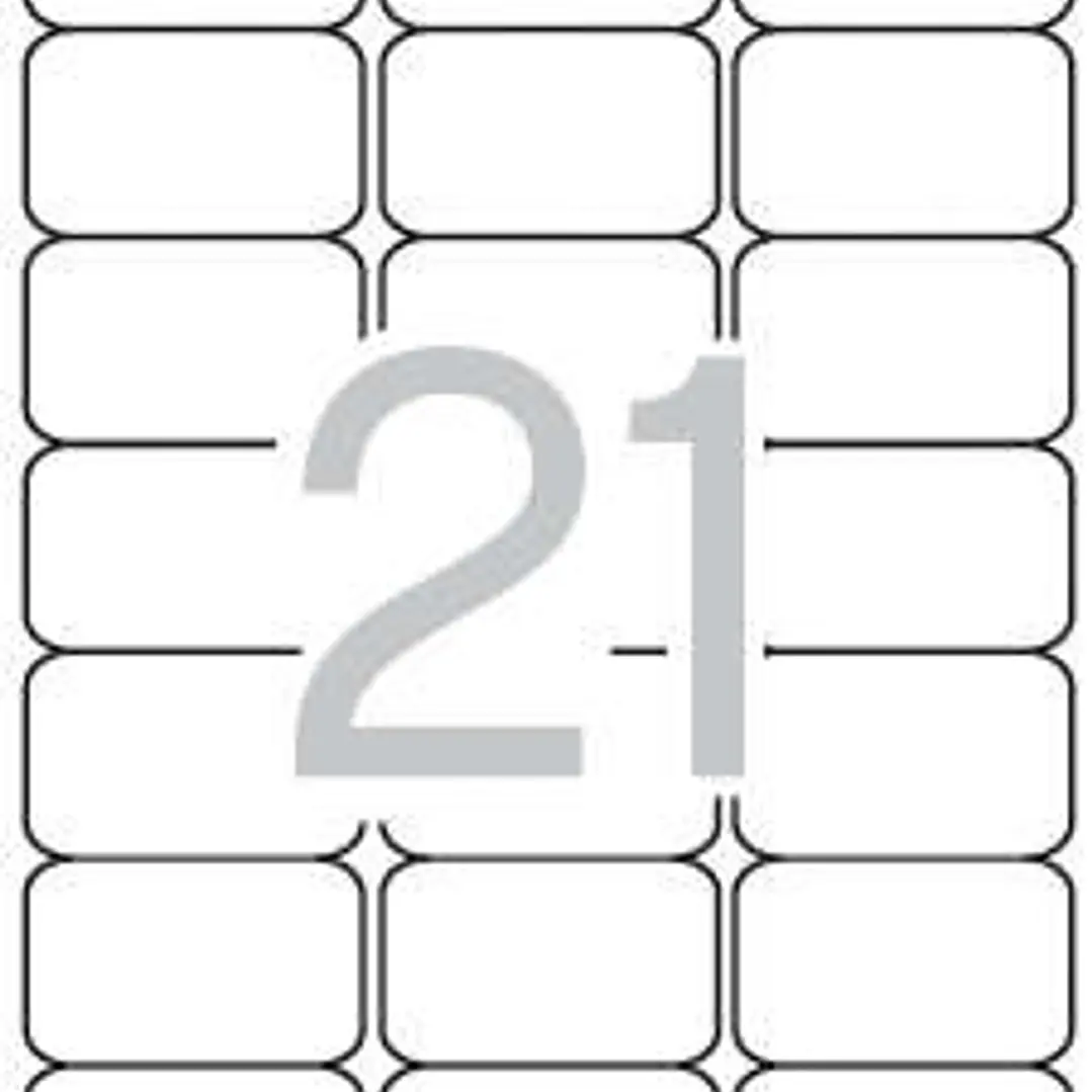 Apli Pack de 525 Etiquetas Rectangulares 63.5x38.1mm - 25 Hojas por 21 Etiquetas - Adhesivo Permanente - Cantos Romos - Color Blanco 1