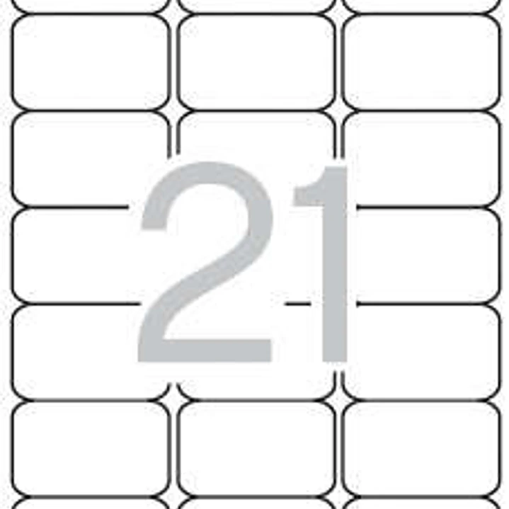 Apli Pack de 525 Etiquetas Rectangulares 63.5x38.1mm - 25 Hojas por 21 Etiquetas - Adhesivo Permanente - Cantos Romos - Color Blanco 1