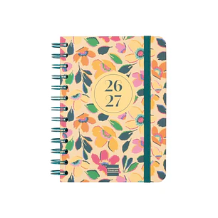 Finocam Cosmo Cart Agenda Escolar 26/27 en Catalan - Semana Vista Horizontal - Formato 8º - 120x169mm - Tapas de Carton Forrado - Papel de 80g/m2 - Es