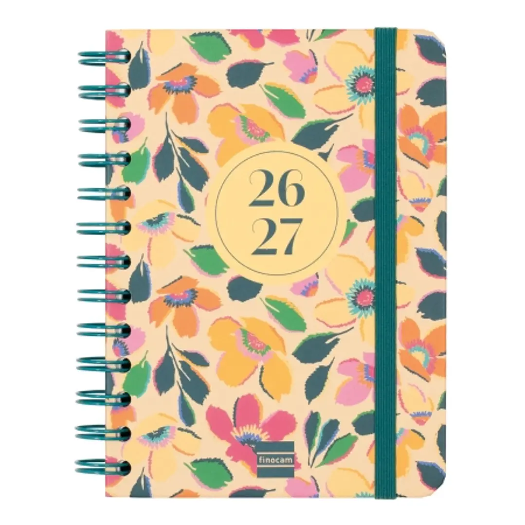 Finocam Cosmo Cart Agenda Escolar 26/27 en Catalan - Semana Vista Horizontal - Formato 8º - 120x169mm - Tapas de Carton Forrado - Papel de 80g/m2 - Es 1