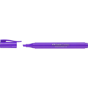 Faber-Castell Textliner 38 Marcador Fluorescente - Cuerpo Fino - Punta Biselada - Trazo Grueso y Fino - Tinta con Base de Agua - Color Violeta