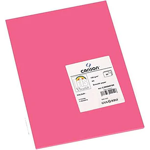 Canson Guarro Pack de 50 Cartulinas Iris A4 de 185g - 21x29.7cm - Color Fucsia