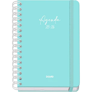 Dohe Serenity Agenda Escolar 25/26 Espiral Wireo A5 - Semana Vista - Papel 80g/m2 - 4 Hojas de Pegatinas - Cubierta de Carton Plastificado - Cierre c