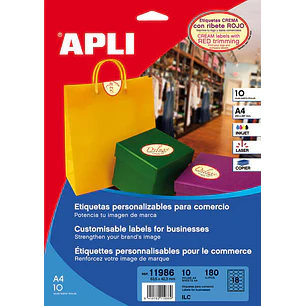 Apli Etiquetas Crema con Ribete Permanentes 63.5 x 42.3mm 10 Hojas