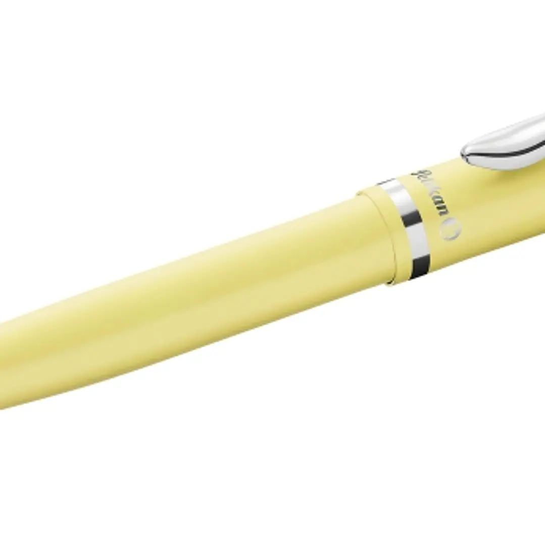 Pelikan Jazz Pastel Boligrafo con Mecanismo de Giro - Punta Mediana - Cuerpo Lacado - Recargable - Color Amarillo Pastel 1