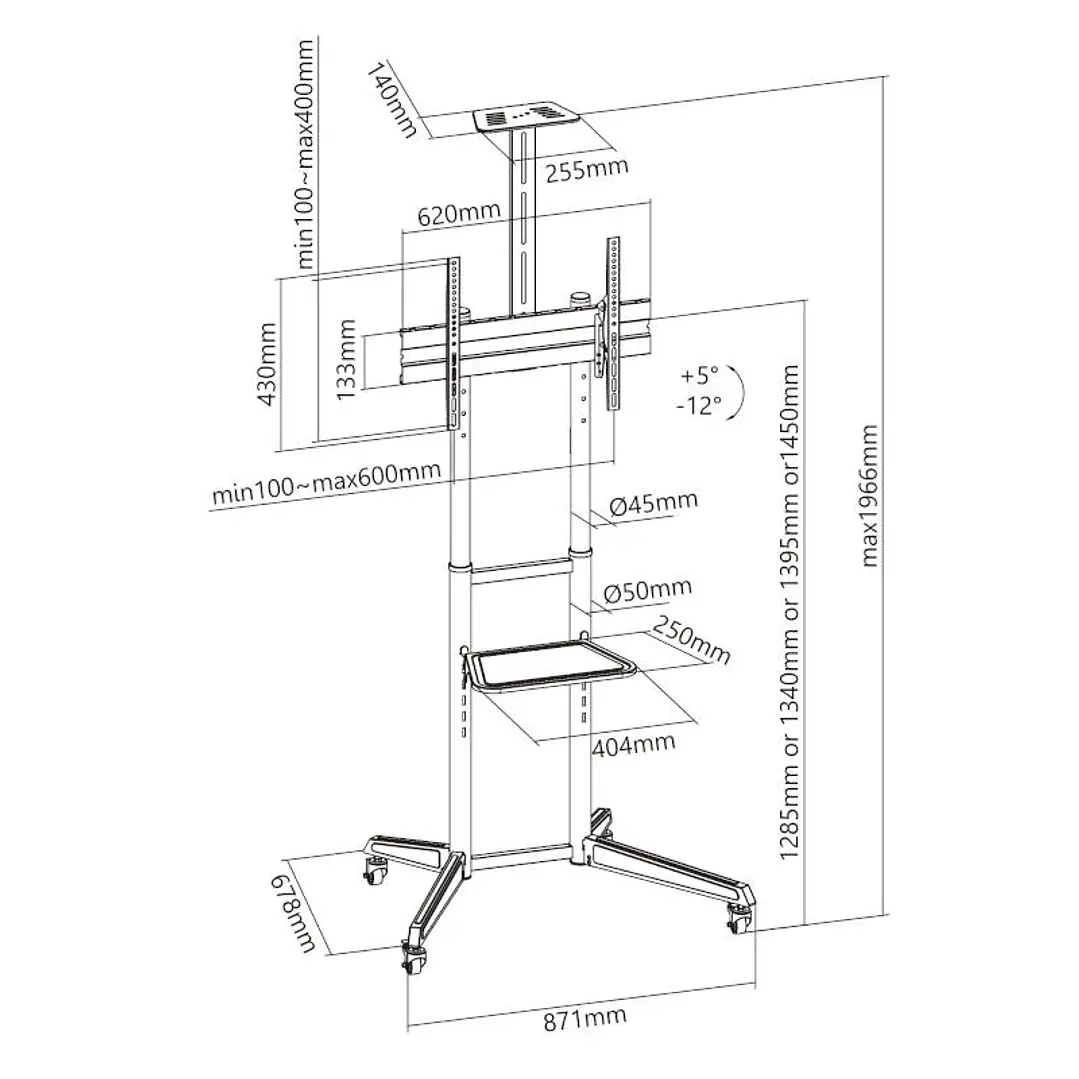 EWENT EW1539 Soporte suelo con ruedas tv 37