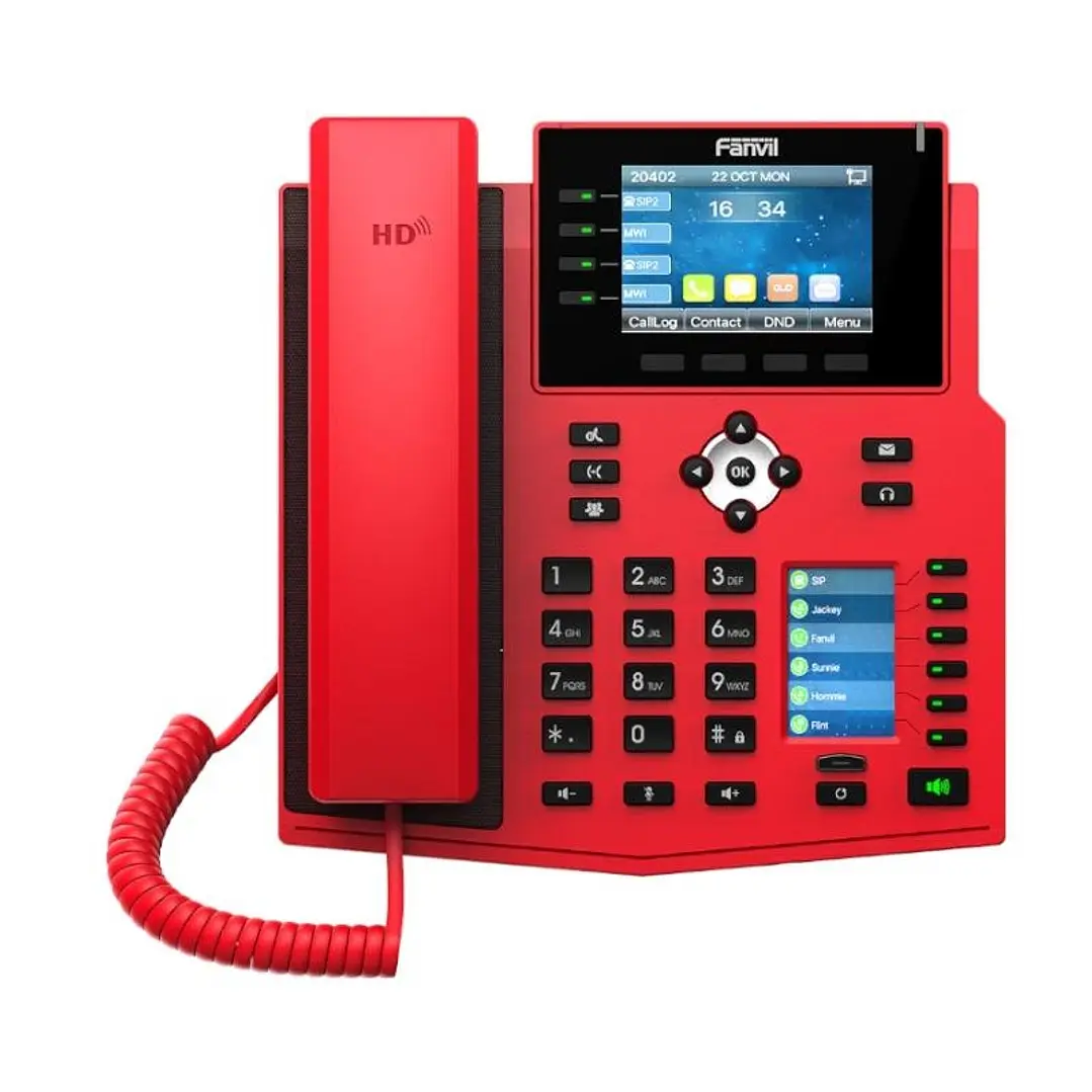 Fanvil X5U Rojo 16 líneas SIP 1 pantalla lateral 1