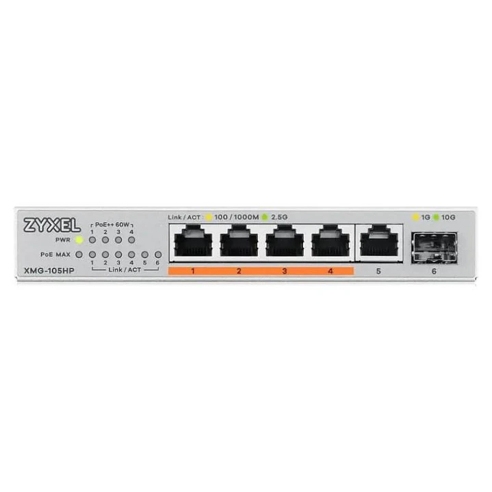Zyxel XMG-105 Switch 5x2,5G 1xSFP+ PoE++ Desktop 2
