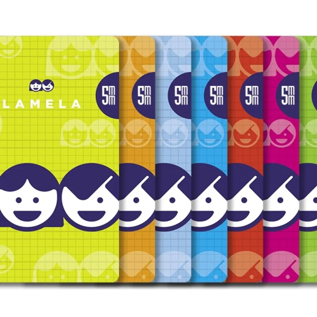 Lamela Pack de 10 Cuadernos de Espiral con 40 Hojas de 70g/m2 con Margen - Formato Cuarto - Pauta Cuadrovia de 5mm - Cubierta de Cartoncillo Plastific 1