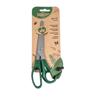 Faibo Tijeras de Oficina 21cm - Acero Inoxidable - Empuñadura Ergonomica - Punta Roma - Color Verde Oscuro