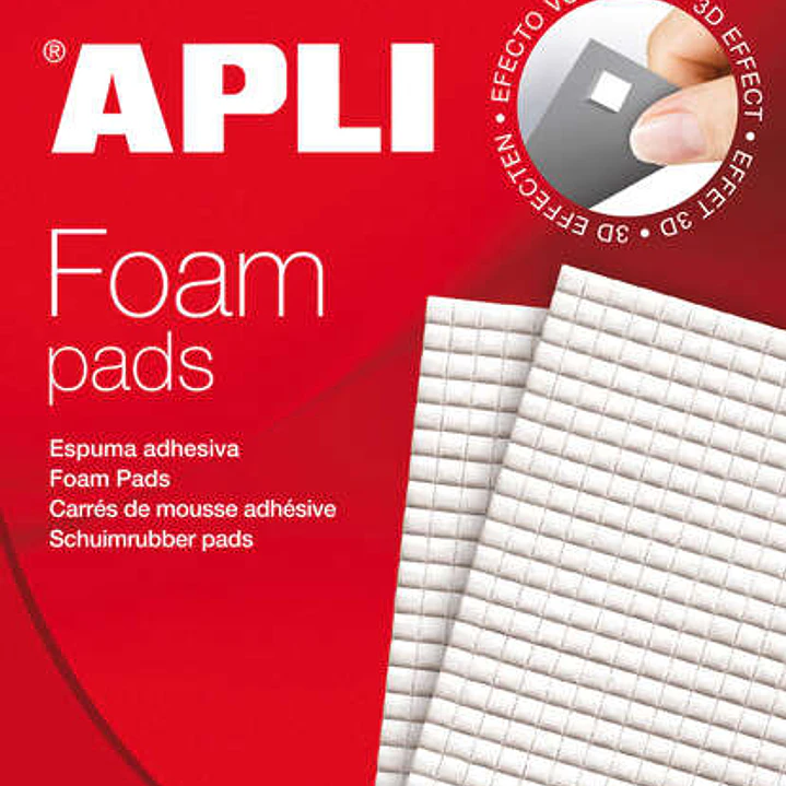 Apli Adhesivo Espuma 3D Precortado 5x5x3mm - Facil Aplicacion - 414 Unidades - Blanco 1