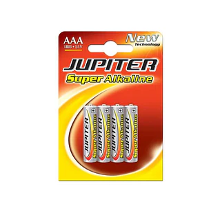 Jupiter Pack de 4 Pilas Alcalinas LR03 AAA - Alta Tecnologia - Fiabilidad - Elevado Rendimiento - Maximas Prestaciones