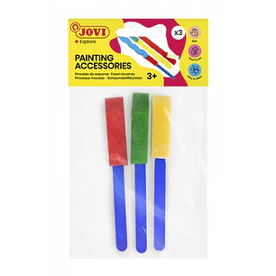 Jovi Painting Accessories Bolsa con 3 Pinceles de Espuma - Ideal para Cualquier Tipo de Pintura - Especial para Pintura de Dedos - Facil Limpieza con 