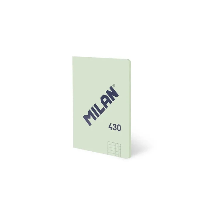 Milan 430 Libreta Encolada Formato A6 Cuadricula 5x5 - 48 Hojas de 95 gr/m2 - Microperforado - Tapa Blanda - Color Verde 1