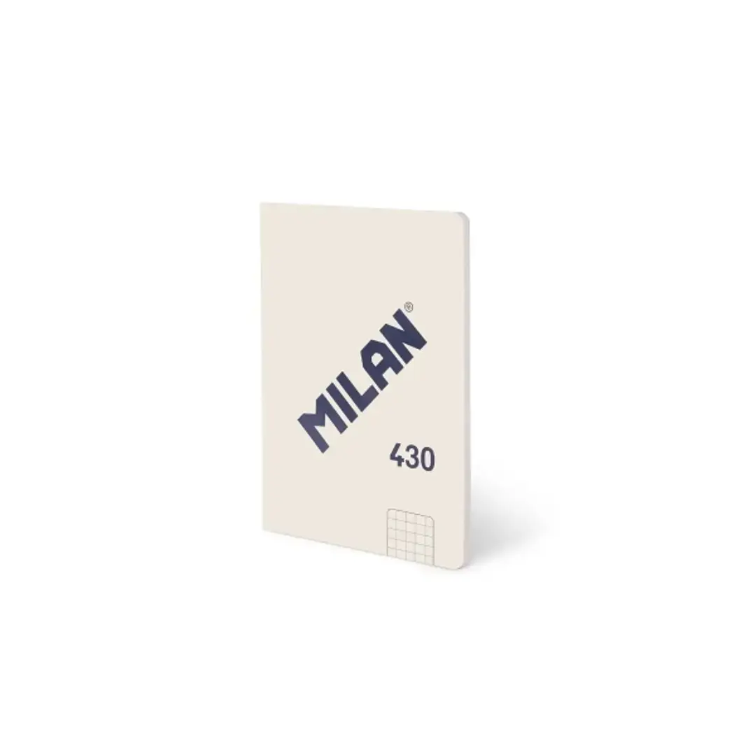 Milan 430 Libreta Encolada Formato A6 Cuadricula 5x5 - 48 Hojas de 95 gr/m2 - Microperforado - Tapa Blanda - Color Beige 1