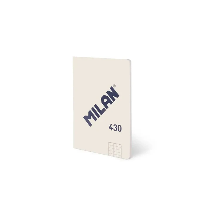 Milan 430 Libreta Encolada Formato A6 Cuadricula 5x5 - 48 Hojas de 95 gr/m2 - Microperforado - Tapa Blanda - Color Beige 1