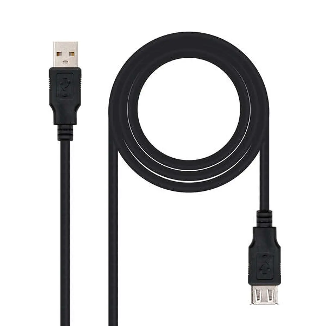 Nanocable Cable Prolongador USB-A 2.0 Macho a USB-A Hembra 1.80m 1