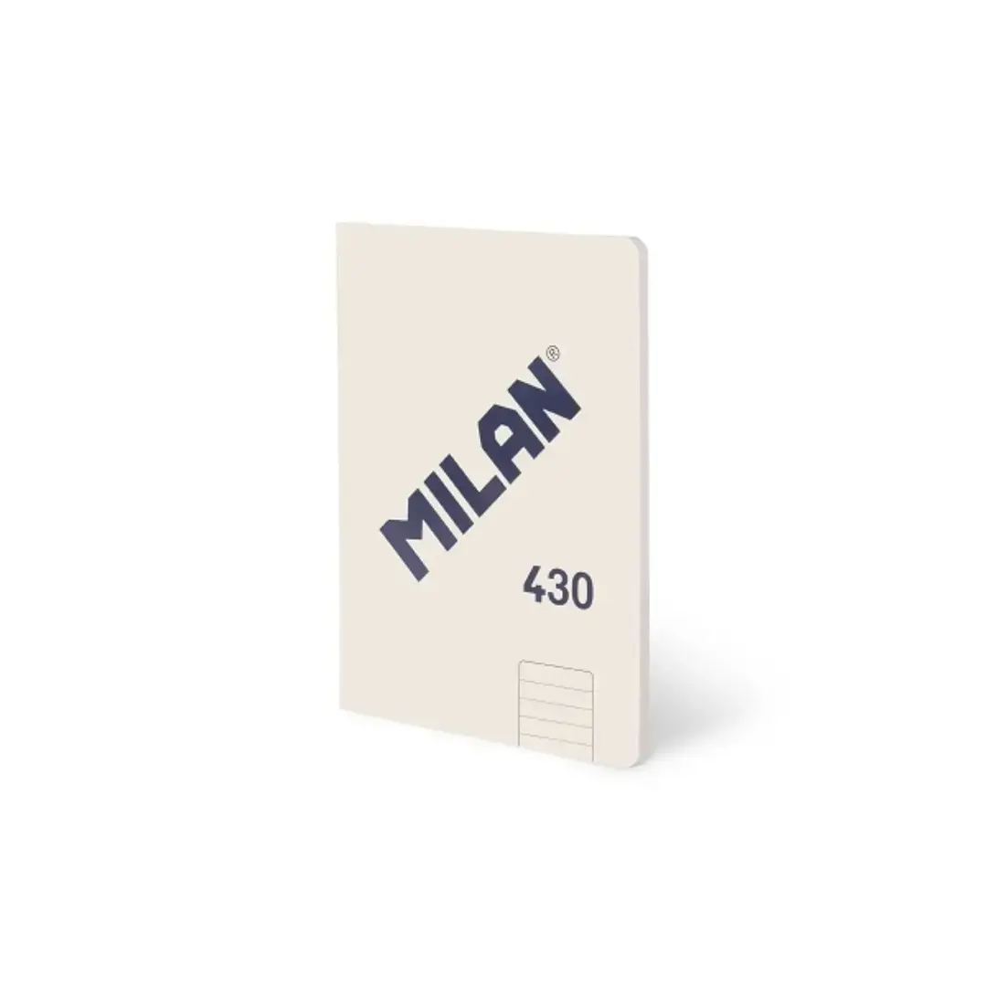Milan 430 Libreta Encolada Formato A5 Pautado 1 Linea 7mm - 48 Hojas de 95 gr/m2 - Microperforado - Tapa Blanda - Color Beige 1