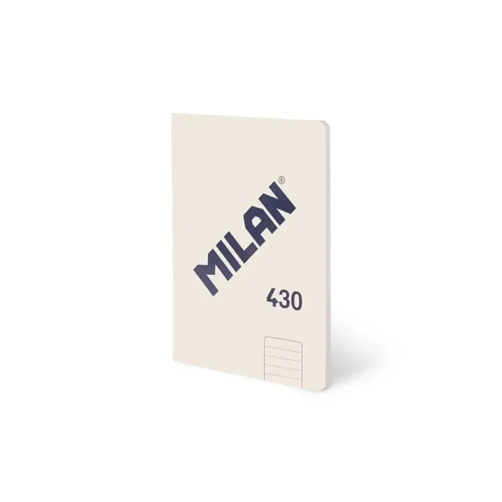 Milan 430 Libreta Encolada Formato A5 Pautado 1 Linea 7mm - 48 Hojas de 95 gr/m2 - Microperforado - Tapa Blanda - Color Beige 1
