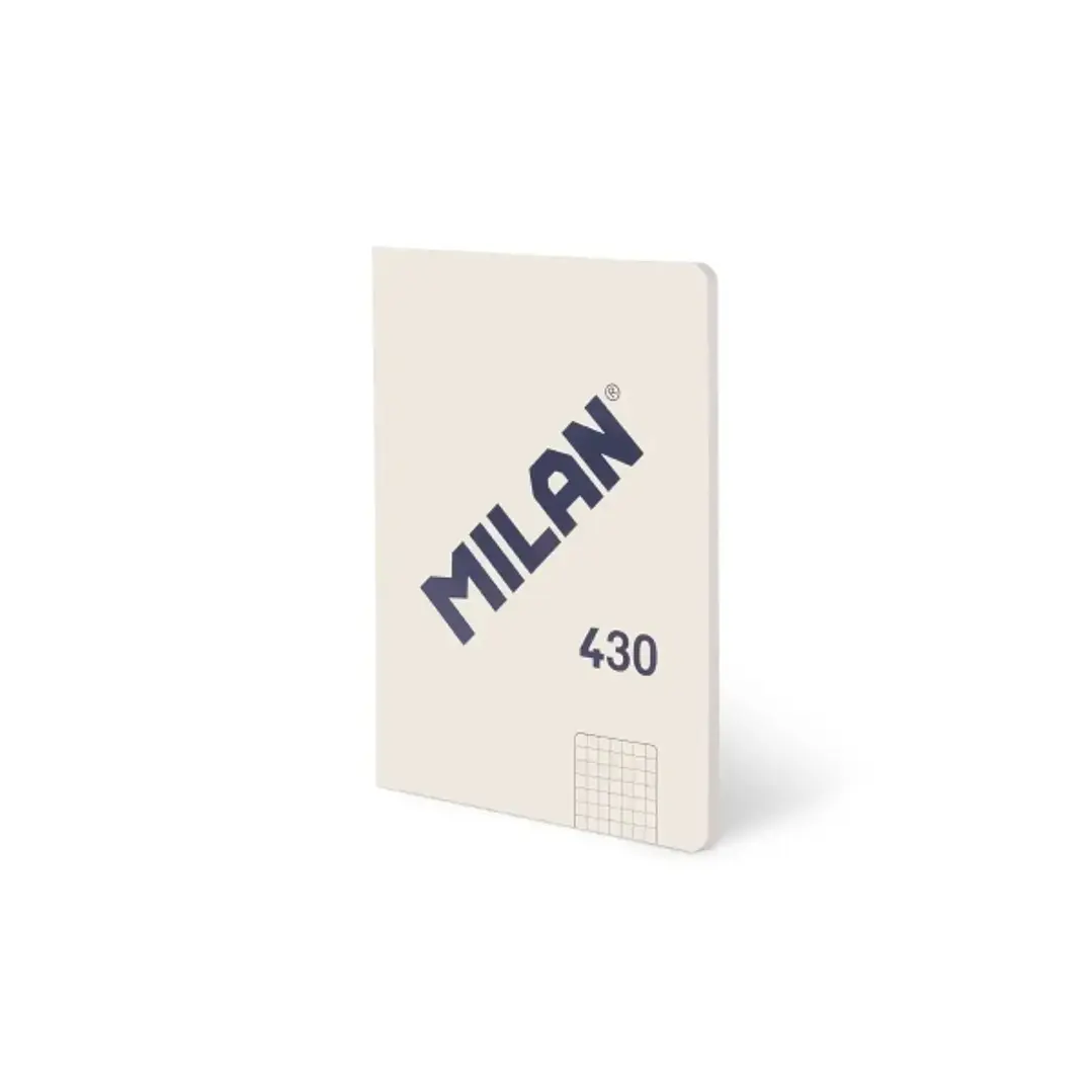 Milan 430 Libreta Encolada Formato A5 Cuadricula 5x5 - 48 Hojas de 95 gr/m2 - Microperforado - Tapa Blanda - Color Beige 1