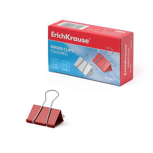 Erichkrause Pack de 12 Pinzas para Papeles 25mm - Capacidad hasta 110 hojas - Alambre de Acero de Alta Calidad - Colores Surtidos