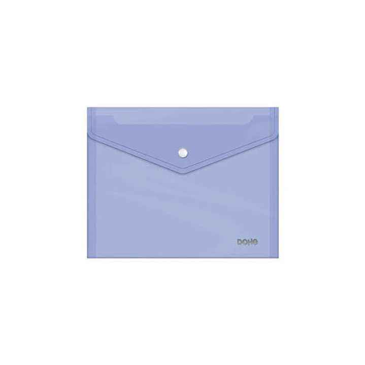 Dohe Sobre Portadocumentos A5 - Cierre de Broche - Polipropileno Cristal Transparente 150 Micras - Color Morado 1