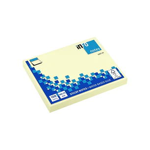 Global Notes inFO Bloc de 100 Notas Adhesivas 100 x 75mm - Certificacion FSC - Color Amarillo