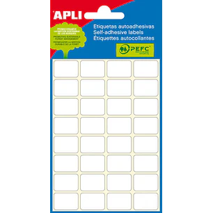 Apli Etiquetas Minibolsa Blancas 8.0 x 12.0mm 6 Hojas