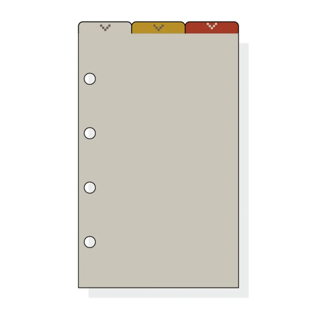 Finocam C162 Separadores Superiores para Agendas Classic - 3 Solapas - Formato 601 - 56x99x2mm - PVC - Color Marron 1