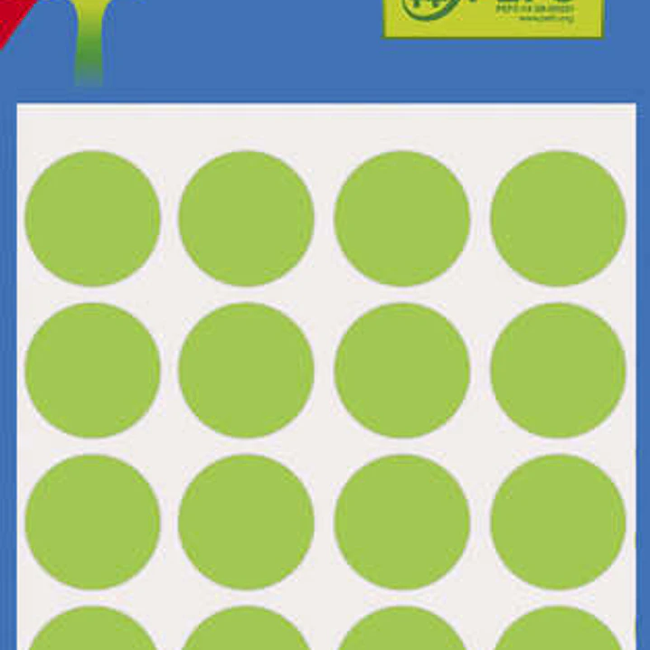 Apli Minibolsa de 100 Etiquetas Redondas Ø 19mm - 5 Hojas por 20 Etiquetas - Adhesivo Permanente - Aptas para Escritura con Lapiz, Boligrafo y Rotulad 1