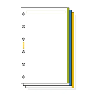 Finocam C245 Notas de Recambio para Agendas Classic - Liso con Banda de Color - Formato 602 - 73x114x5mm - Color Blanco