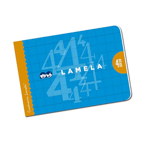 Lamela Libreta Grapada con 30 Hojas de 70g/m2 con Margen - Formato Cuarto - Pauta Cuadrovia de 4mm - Cubierta de Cartoncillo Plastificado - Papel Offs