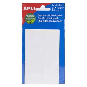 Apli Etiquetas Doble Frontal Blancas 31.0 x 100.0mm
