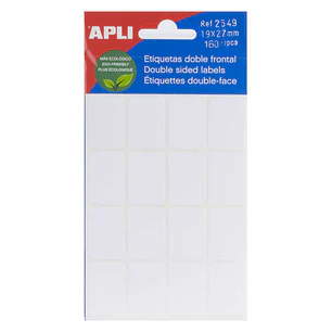 Apli Etiquetas Doble Frontal Blancas 19.0 x 27.0mm