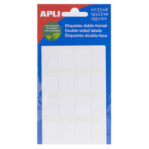 Apli Etiquetas Doble Frontal Blancas 16.0 x 22.0mm
