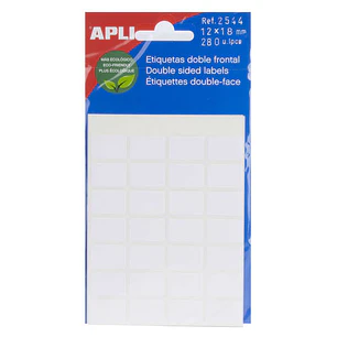 Apli Etiquetas Doble Frontal Blancas 12.0 x 18.0mm