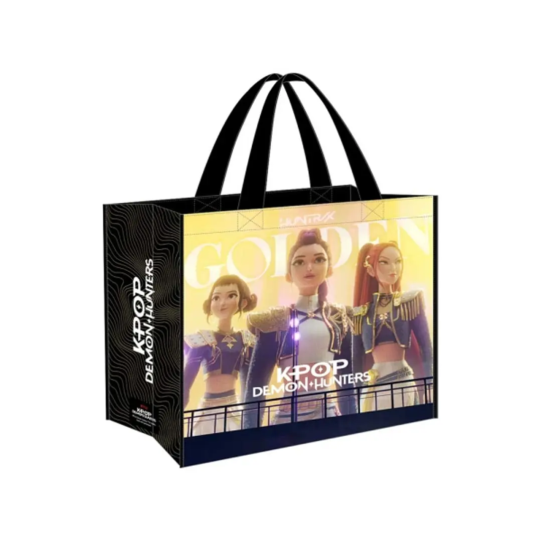 Safta K-Pop Demon Hunters Shopper Bolsa Reutilizable - 36 Litros - Asas de Mano - Polipropileno - 45x40x20cm - Color Negro 1