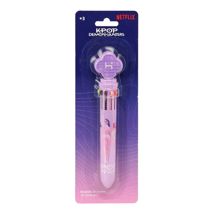 Safta K-Pop Demon Hunters Boligrafo Retractil de 10 Colores - Presentado en Blister - Color Rosa 1
