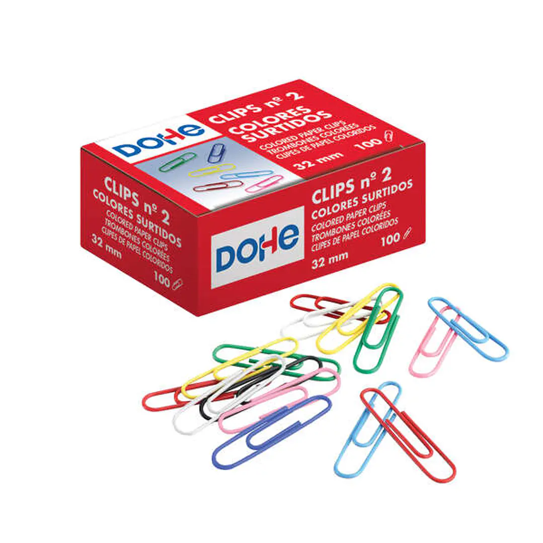 Dohe Clips Metalicos Plastificados - Numero 2 - Colores Surtidos - Resistente y Duradero 1