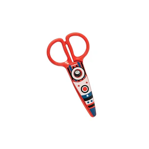 Dahle 54677 Kids Tijeras Infantiles 12cm para los mas Pequeños - Hojas de Plastico - Puntas Redondeadas - Modelo Cohete - Color Rojo