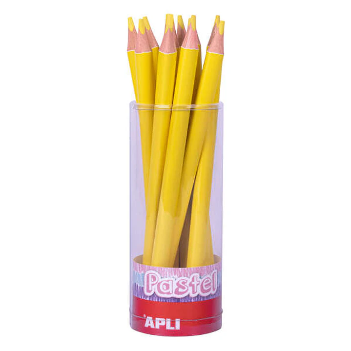 Apli Lapices Jumbo Pastel - Mina de 5mm - Forma Triangular para Niños - 10mm de Diametro - Pack de 18 Unidades 1