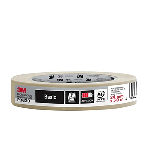 3M Cinta de Enmascarar Profesional - 24mm x 50m - 70% PEFC - Color Blanco