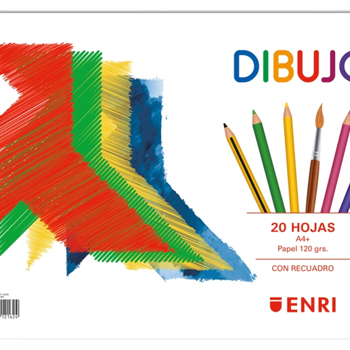 Enri Pajarita Bloc de Dibujo A4+ Tapa Blanda - 20 Hojas 120gr - Microperforado - 2 Taladros con Recuadro 1