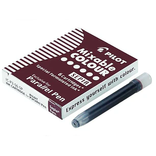 Pilot Pack de 6 Recargas para Pluma Estilografica Parallel - Capacidad 1ml - Color Sepia