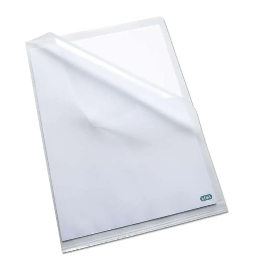 Elba Pack de 10 Dossieres Uñero Standard Folio PP 140 ?icras - Resistente y Duradero - Acabado Piel de Naranja Transparente 1