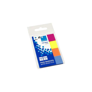 Global Notes inFO Pack de 4 Blocs de 40 Marcadores de Pagina 50 x 20mm - Colores Amarillo, Naranja, Azul y Rosa